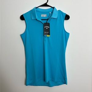NWT Callaway Women’s Opti-Dri Sleeveless Golf Polo UV Block Sun Protection Sz S